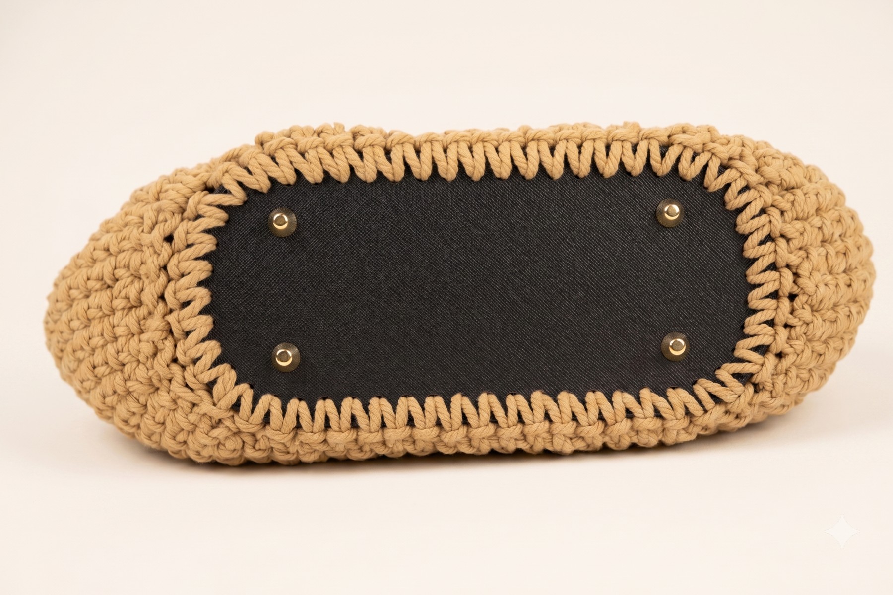 The leather base of the bag