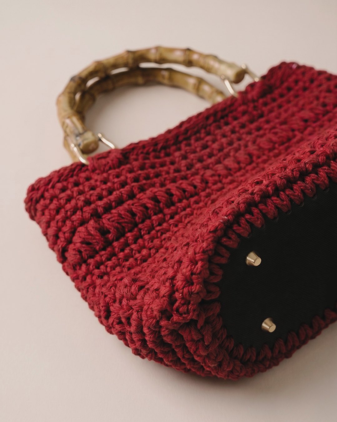 The Bamboo Tote in burgundy